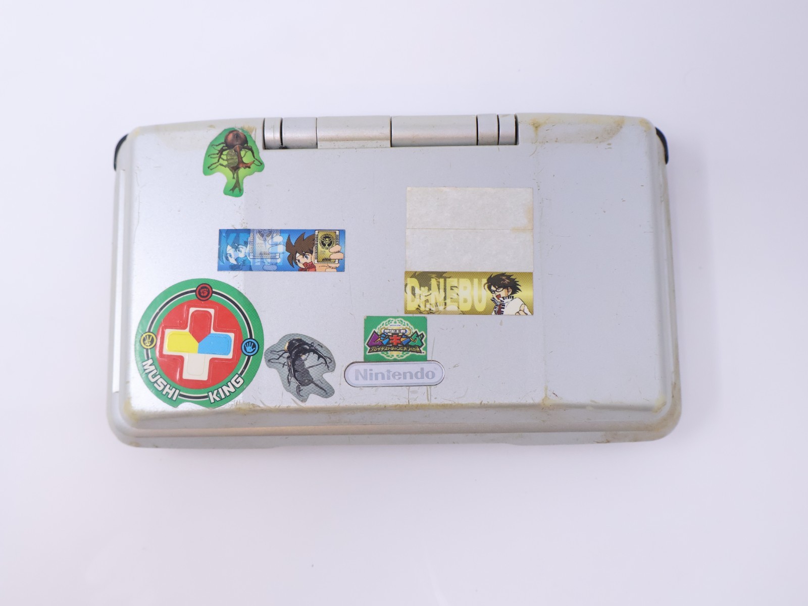 Nintendo DS Titanium Silver For Parts Handheld Console Good Shell & Hinge