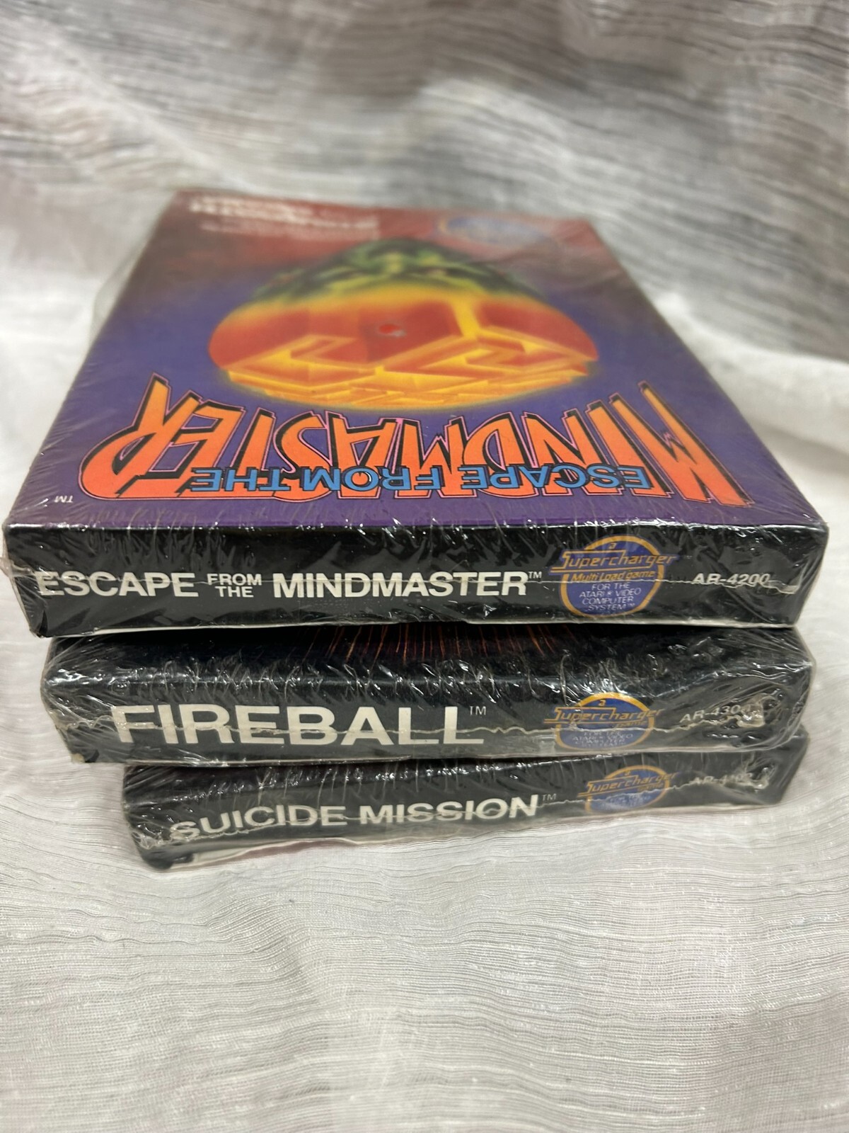 Atari Video Supercharger Games 3 Sealed Suicide Mission Fireball Mindmaster