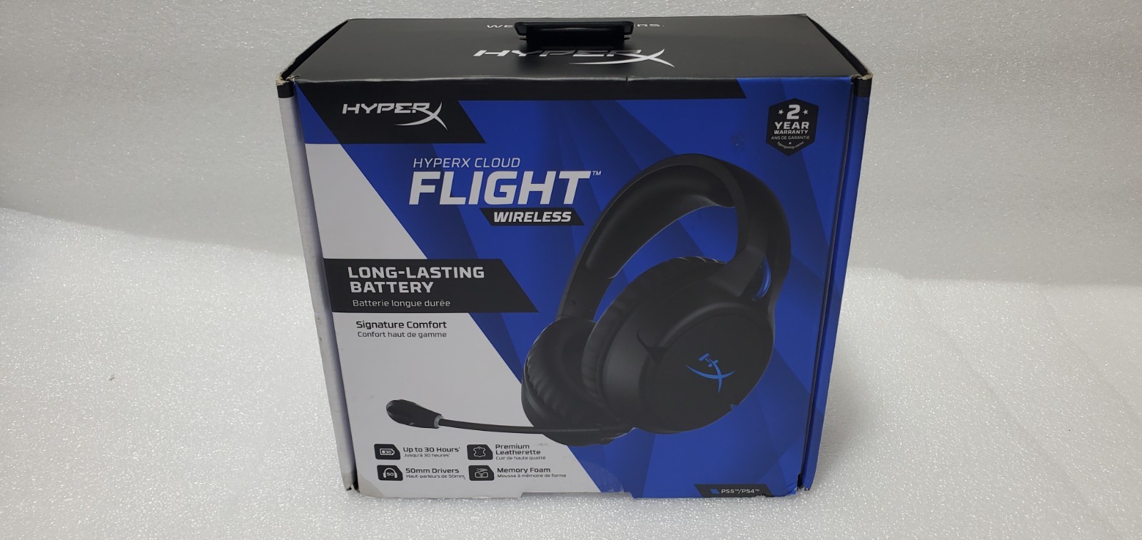 HyperX Cloud Flight Wireless Headphone Headset Black Blue PS5 PS4 Gaming SEALED.