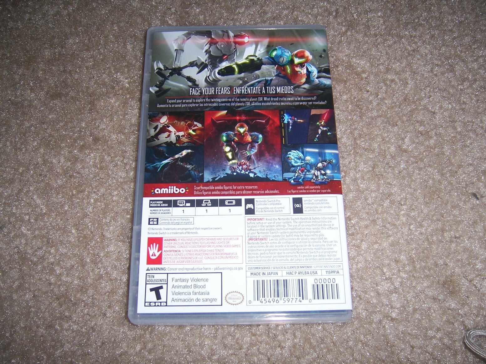 Authentic Case ONLY (Case Only) Metroid Dread Nintendo Switch Box