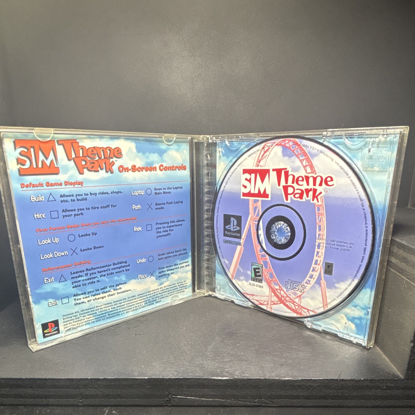 Electronic Arts SimTheme Park PS1 Simulation E NTSC-U/C (US/CA) w/ Manual CIB