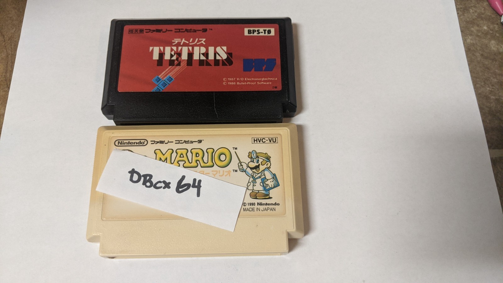 Nintendo Famicom Lot of 2 – Tetris & Dr. Mario – DBcx64
