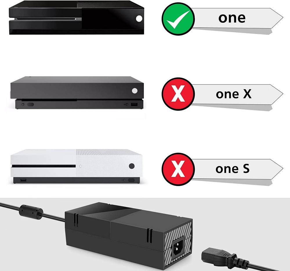 AC Brick Adapter Power Supply Cable Cord Charger For Microsoft XBOX ONE Console