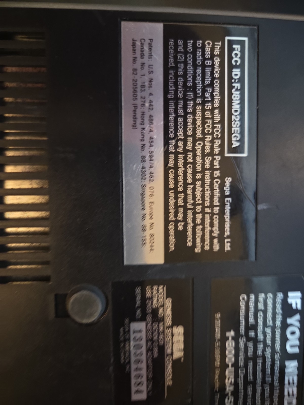 Sega Genesis Console Gaming System Only Black MK-1631