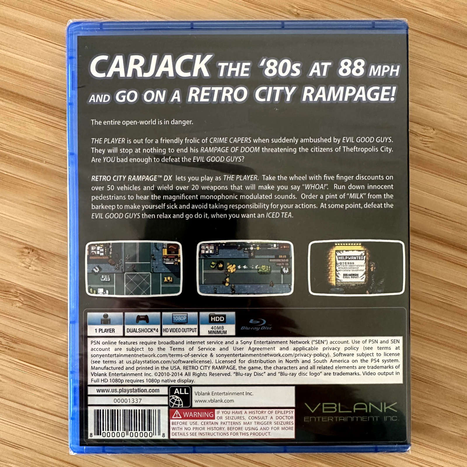 Retro City Rampage DX | Ltd. 2,000 | New/Sealed | PlayStation 4 PS4