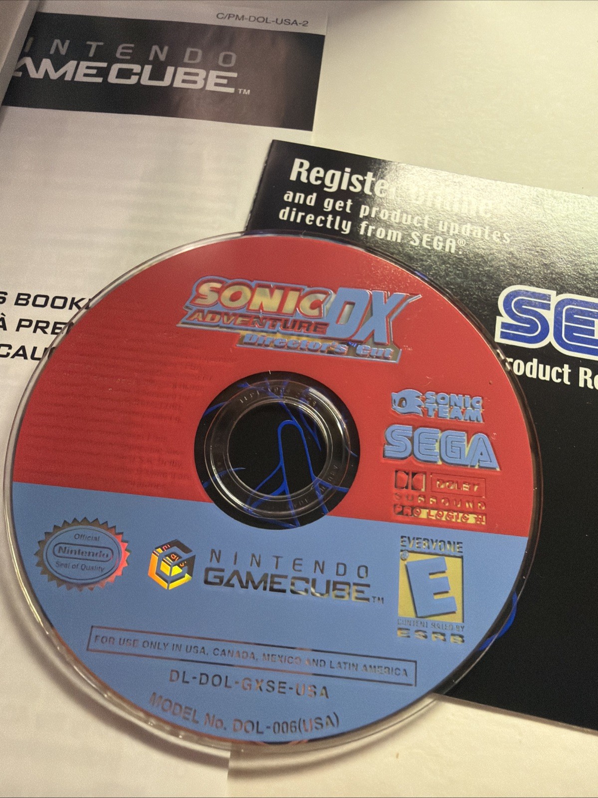 Sonic Adventure DX: Director’s Cut (Nintendo GameCube, 2003) Cib With Reg Card