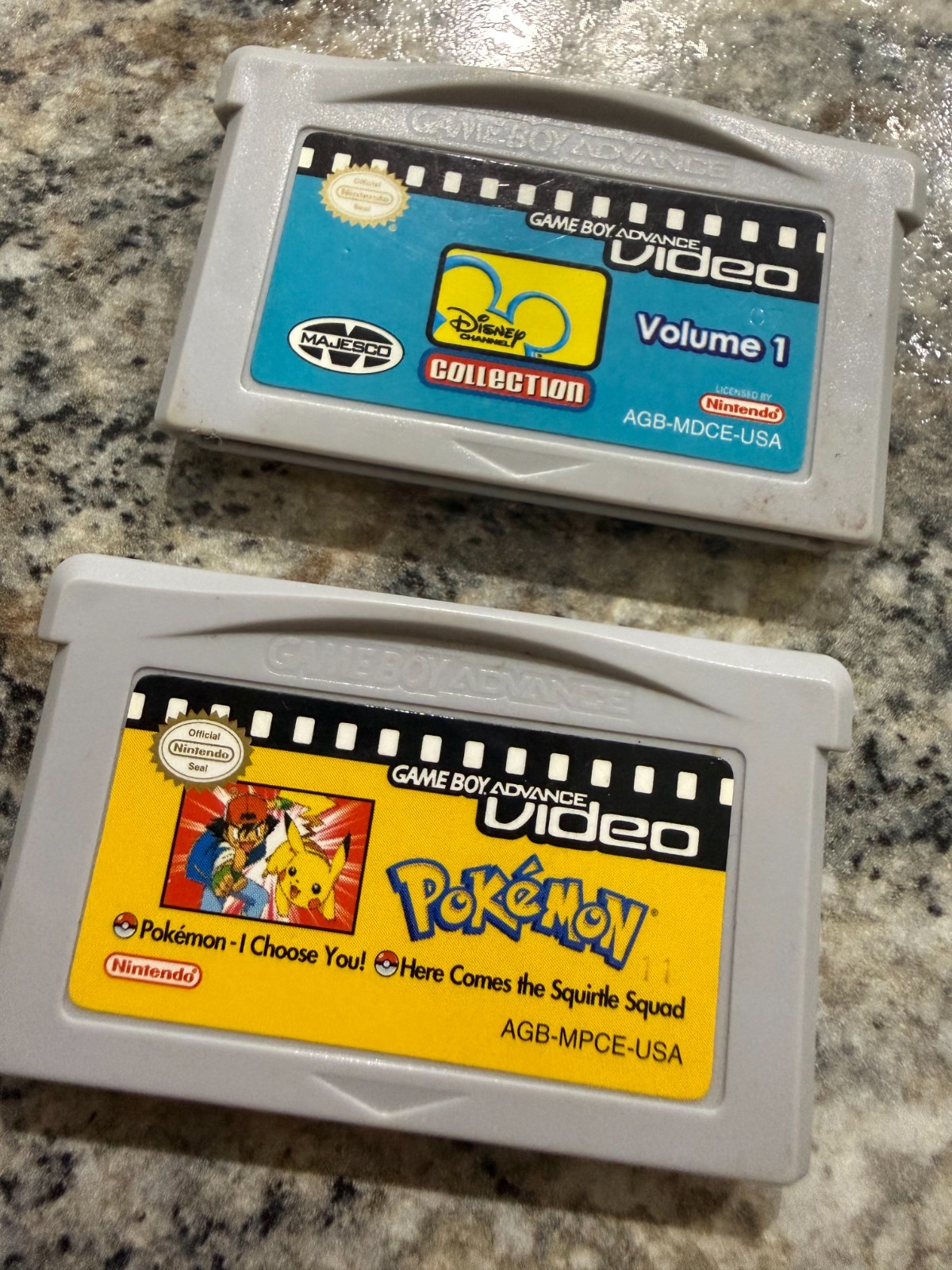 GBA Video Lot of 4: Pokemon, Disney Volume 1, SpongeBob 1 & 3 – TESTED, No Cases
