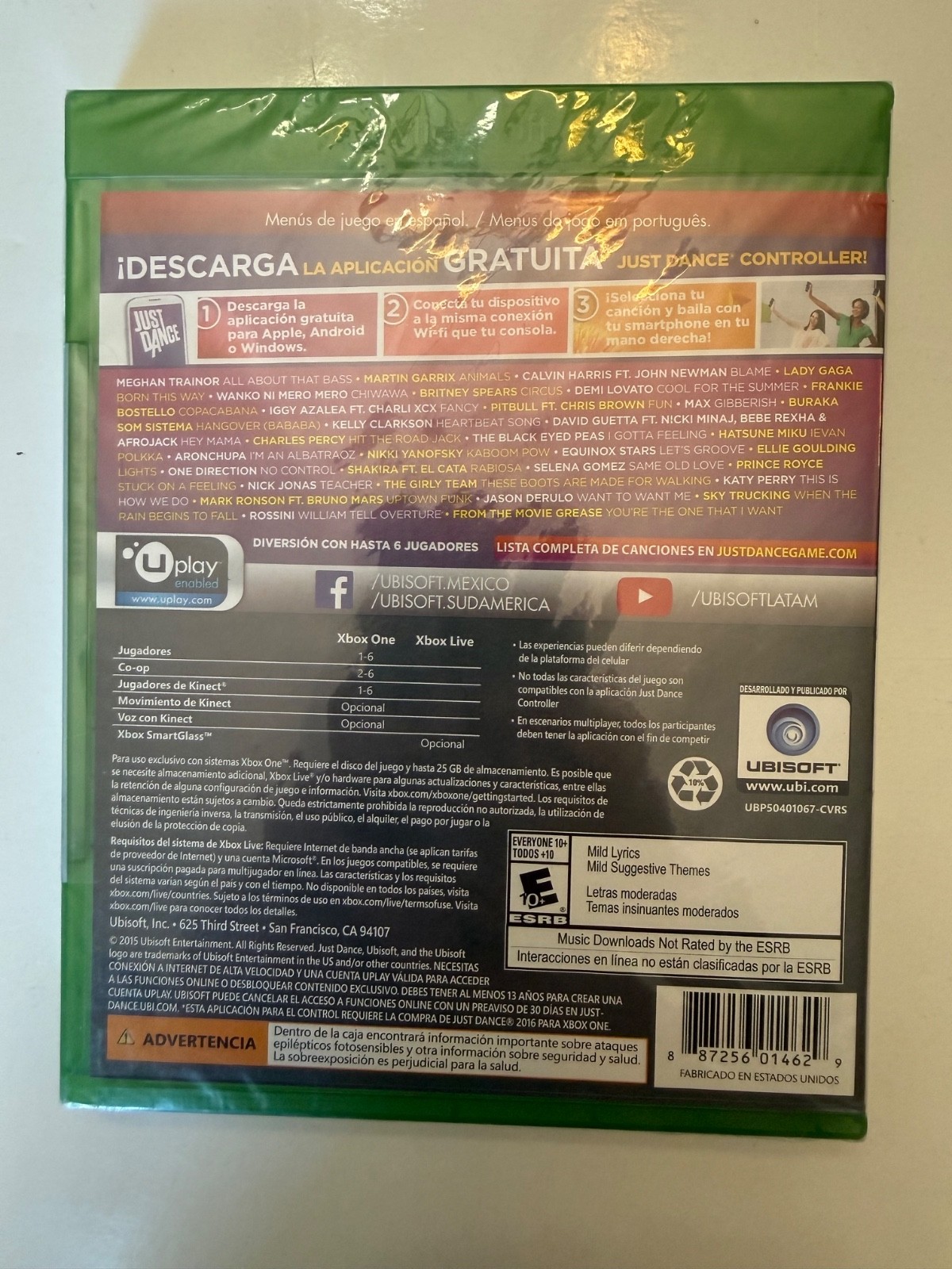 Just Dance 2016 Microsoft XBOX ONE New Factory Sealed Ubisoft Spanish Edition X1