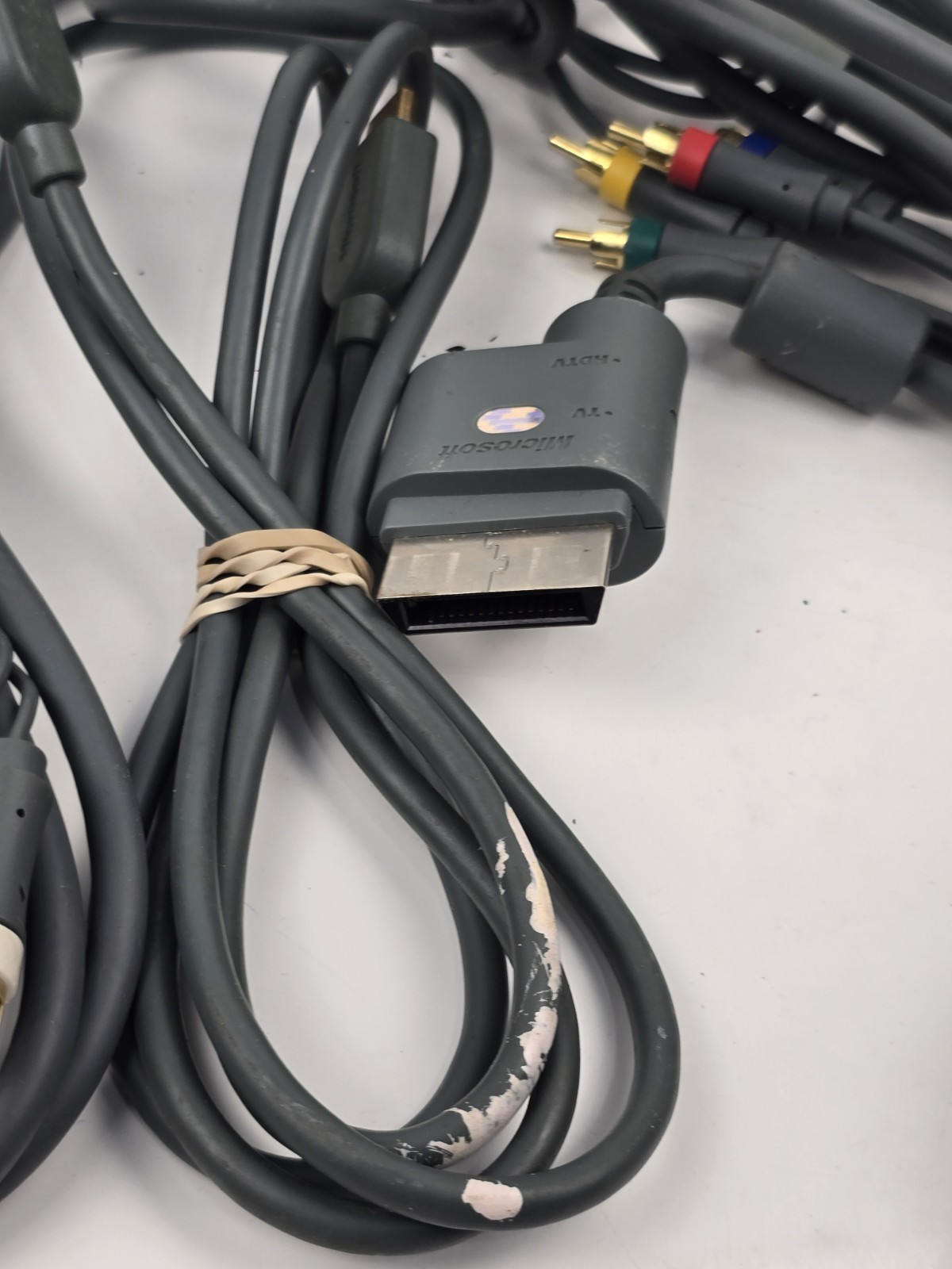Lot of OEM Microsoft Xbox 360 Component HD AV Cables RCA Video Audio Cords