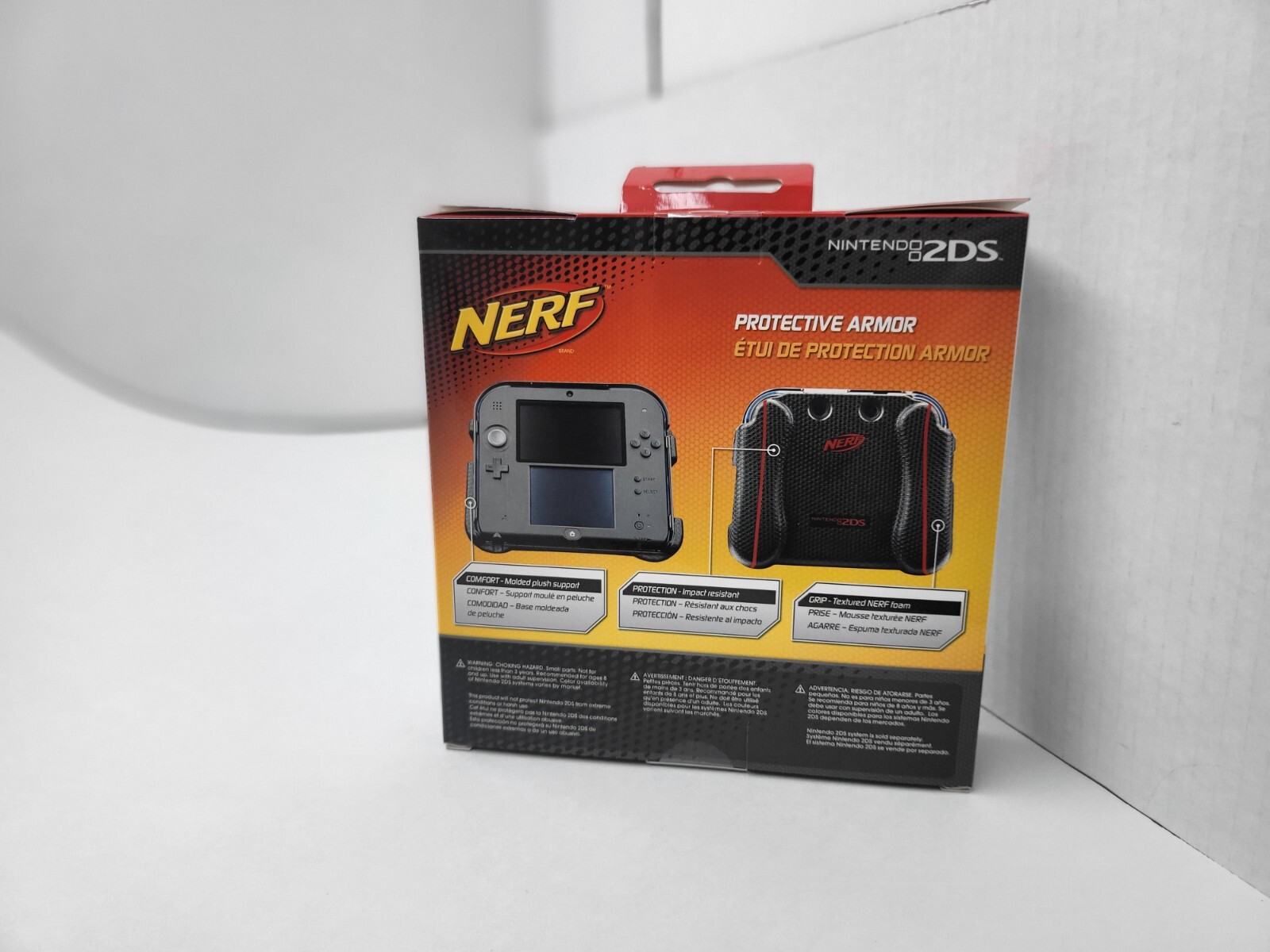MINT NEW BLUE/BLACK NERF PROTECTIVE ARMOR CASE HAND GRIP HANDLE FOR NINTENDO 2DS