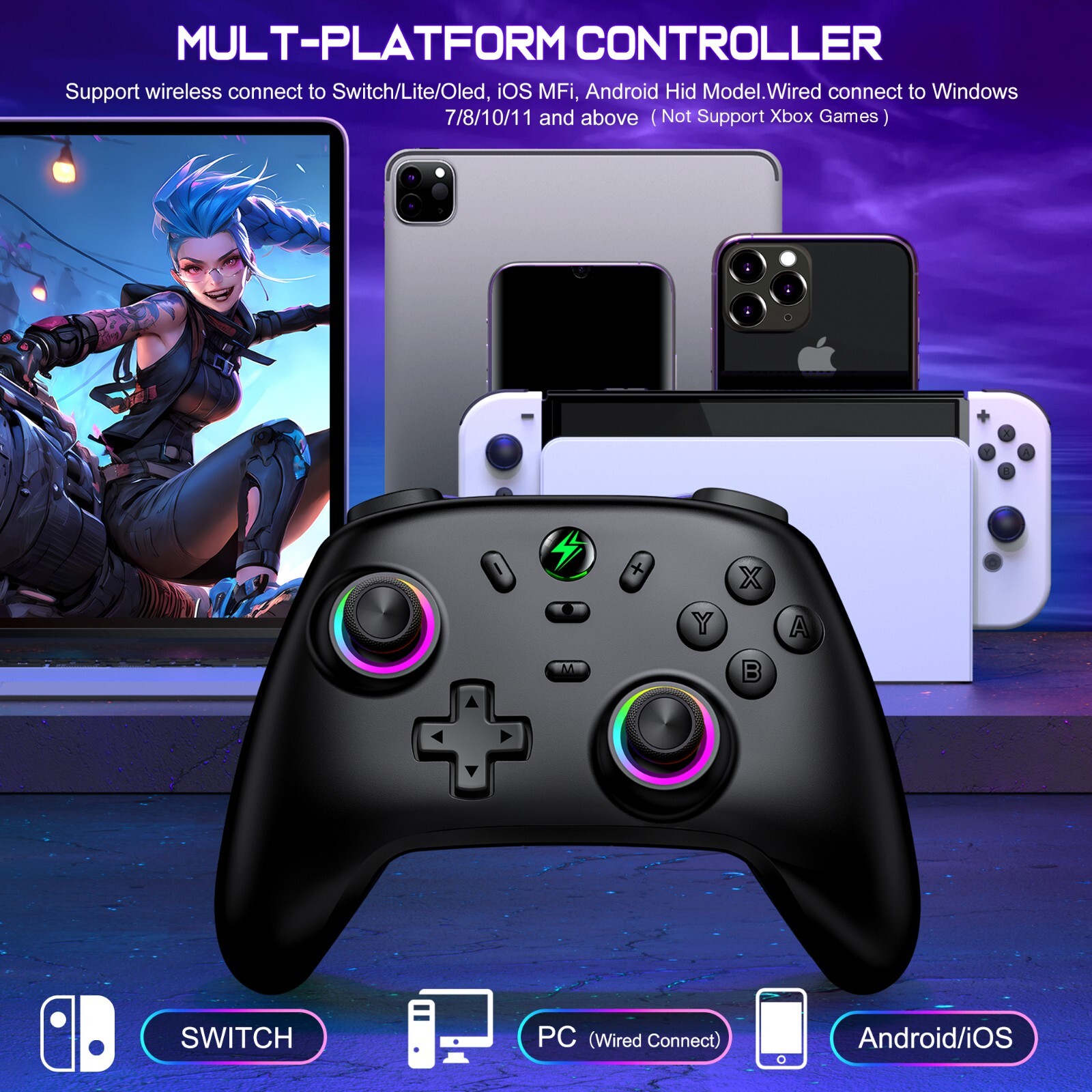 Wireless Bluetooth Controller for Android/iOS,Nintendo switch/OLED,PC Controller