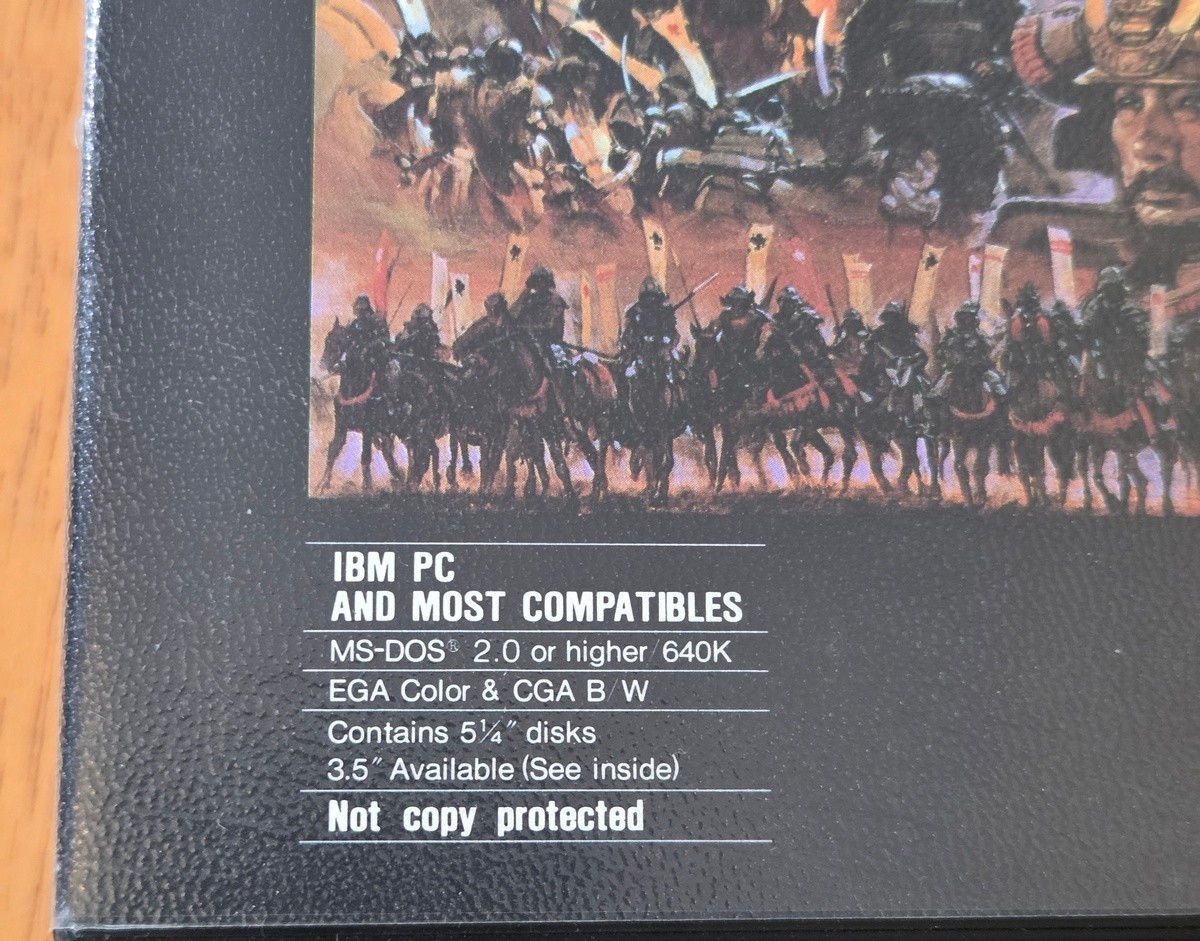 Nobunaga’s Ambition II Koei 5.25″ IBM PC Big Box Game Complete 1989 Map Poster
