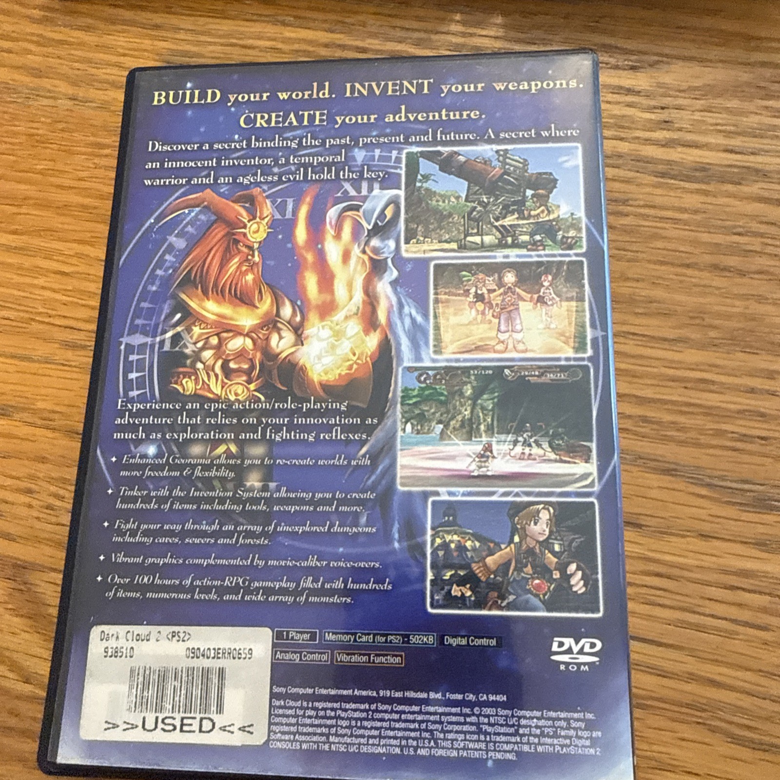 Lot 2 Sony Dark Cloud 2 PS2 & Mortal Kombat Deception Cases And Manuals