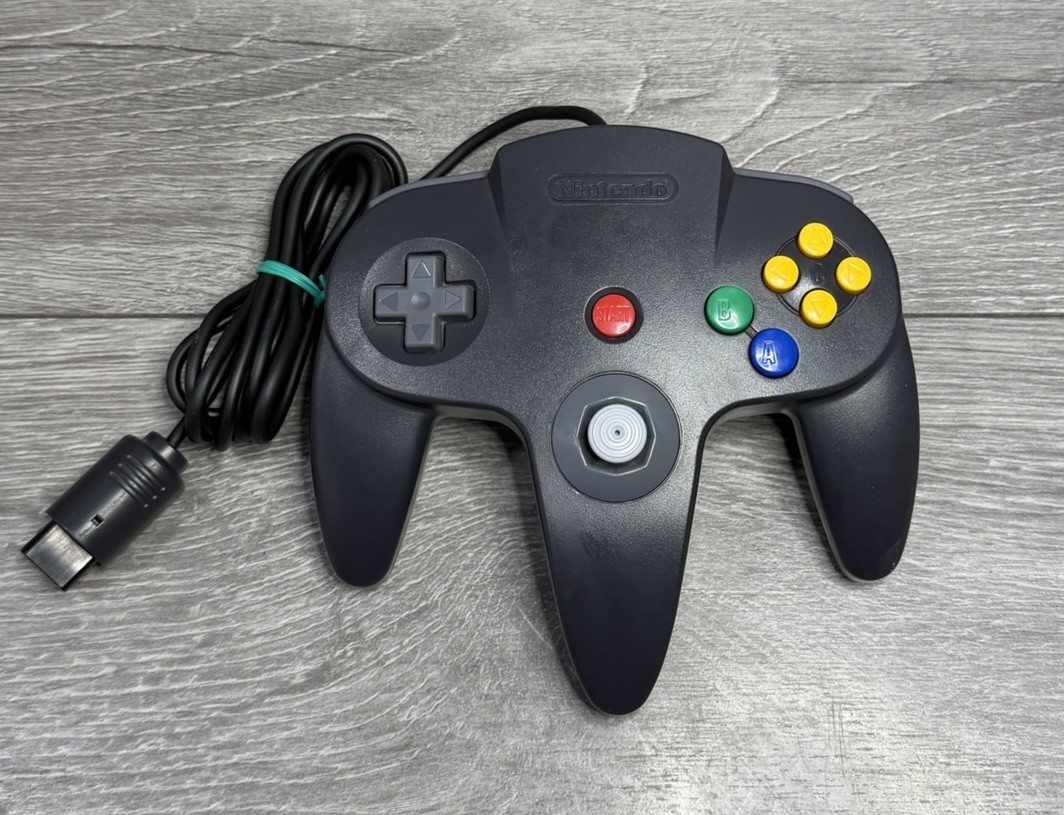 NICE TIGHT STICK! Black & Grey Nintendo 64 Controller N64 NUS-005 AUTHENTIC OEM