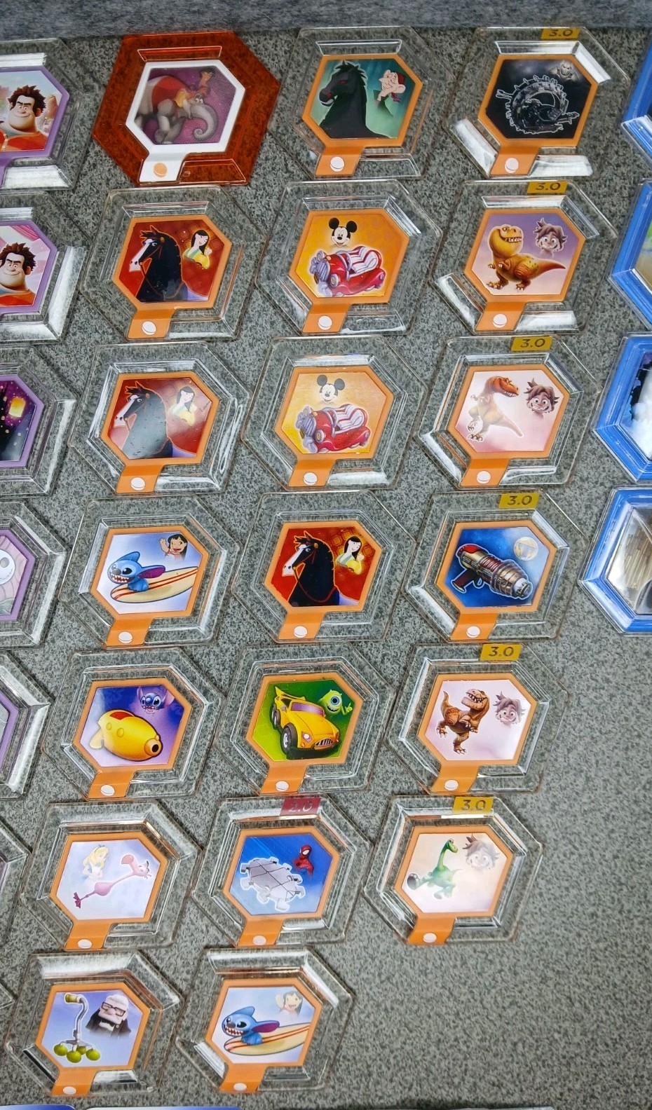 Disney Infinity Power Disc Lot 59 Mixed 1.0 2.0 3.0 + 9 Cards 7 Inserts Disney