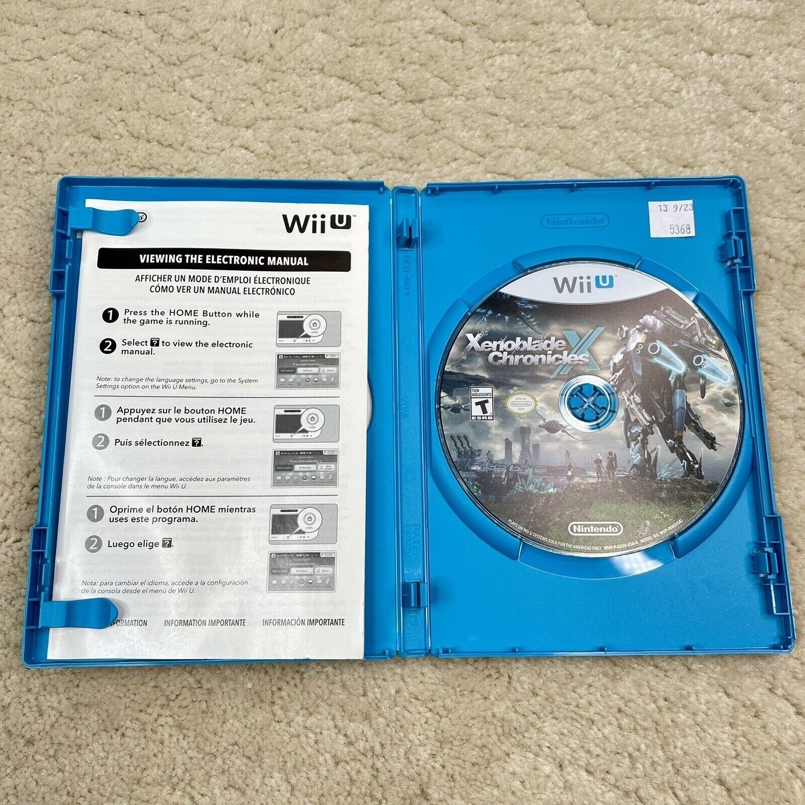XENOBLADE CHRONICLES X Nintendo Wii U PREOWNED COMPLETE CIB TESTED VERY CLEAN