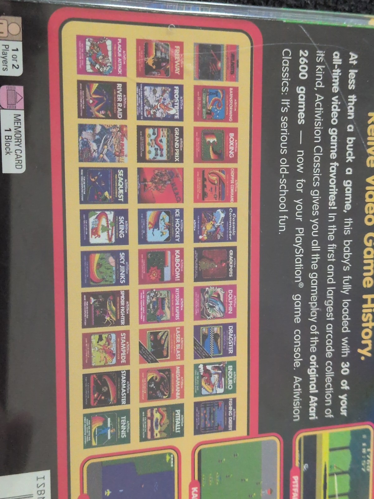 Activision Classics (Sony PlayStation 1, 1998, E) Atari 2600 30 Classic Games