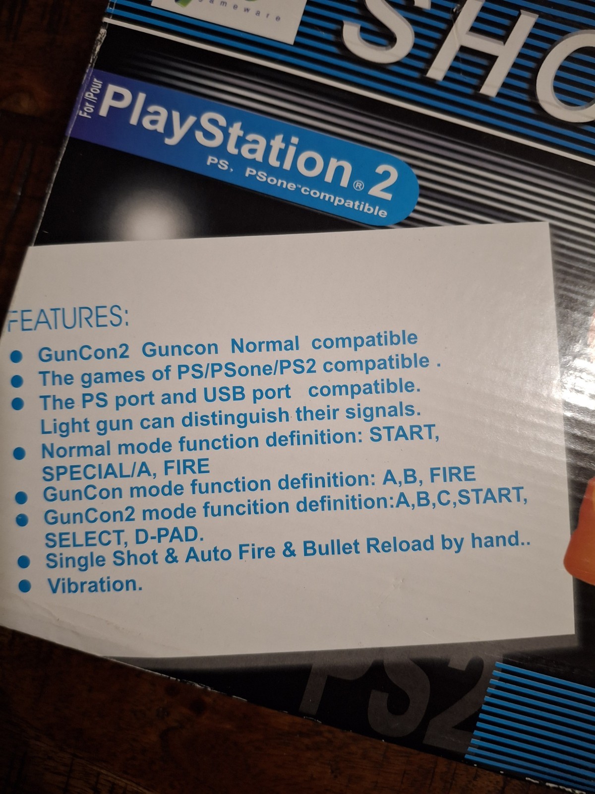 NAMCO Guncon 2 NPC-106 G/C System Product Light Gun Orange Sony Playstation 2