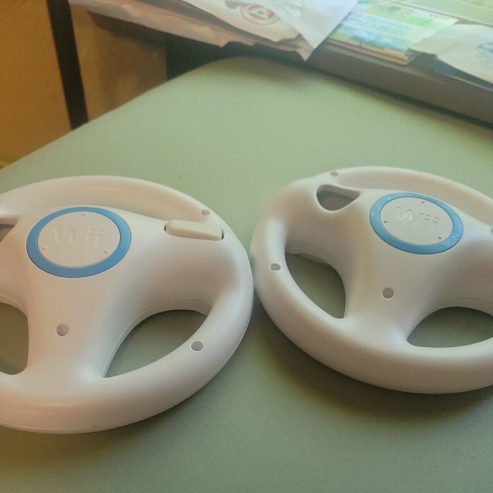 2X Official Nintendo Wii Steering Wheel Mario Kart OEM White RVL-024