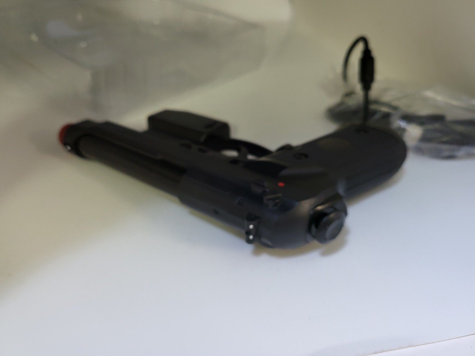 NEW WIRED BERETTA LASER LIGHT GUN FORCE FEEDBACK BLOW BACK FOR ORIGINAL XBOX #9C