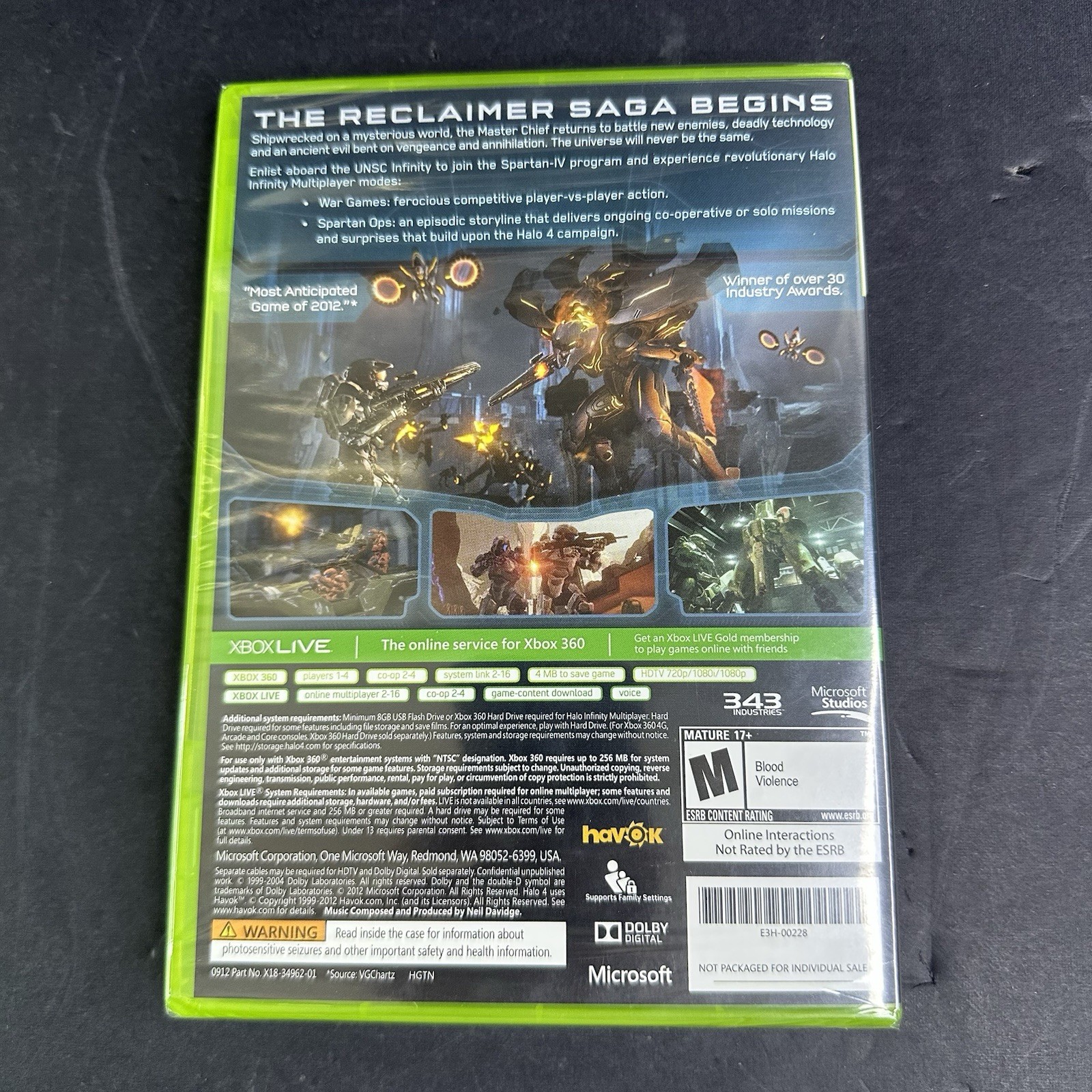 Xbox 360 Halo 4 Video Game Brand New Sealed Damaged Cover