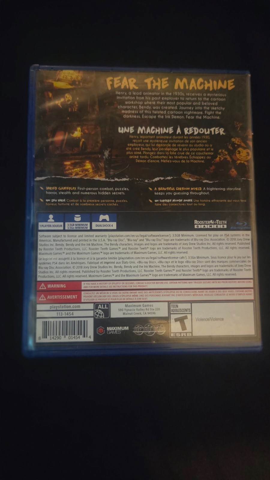PS4 Game Lot of 5 – Sonic Frontiers, Resident Evil, Sackboy, Bendy, Colors CIB