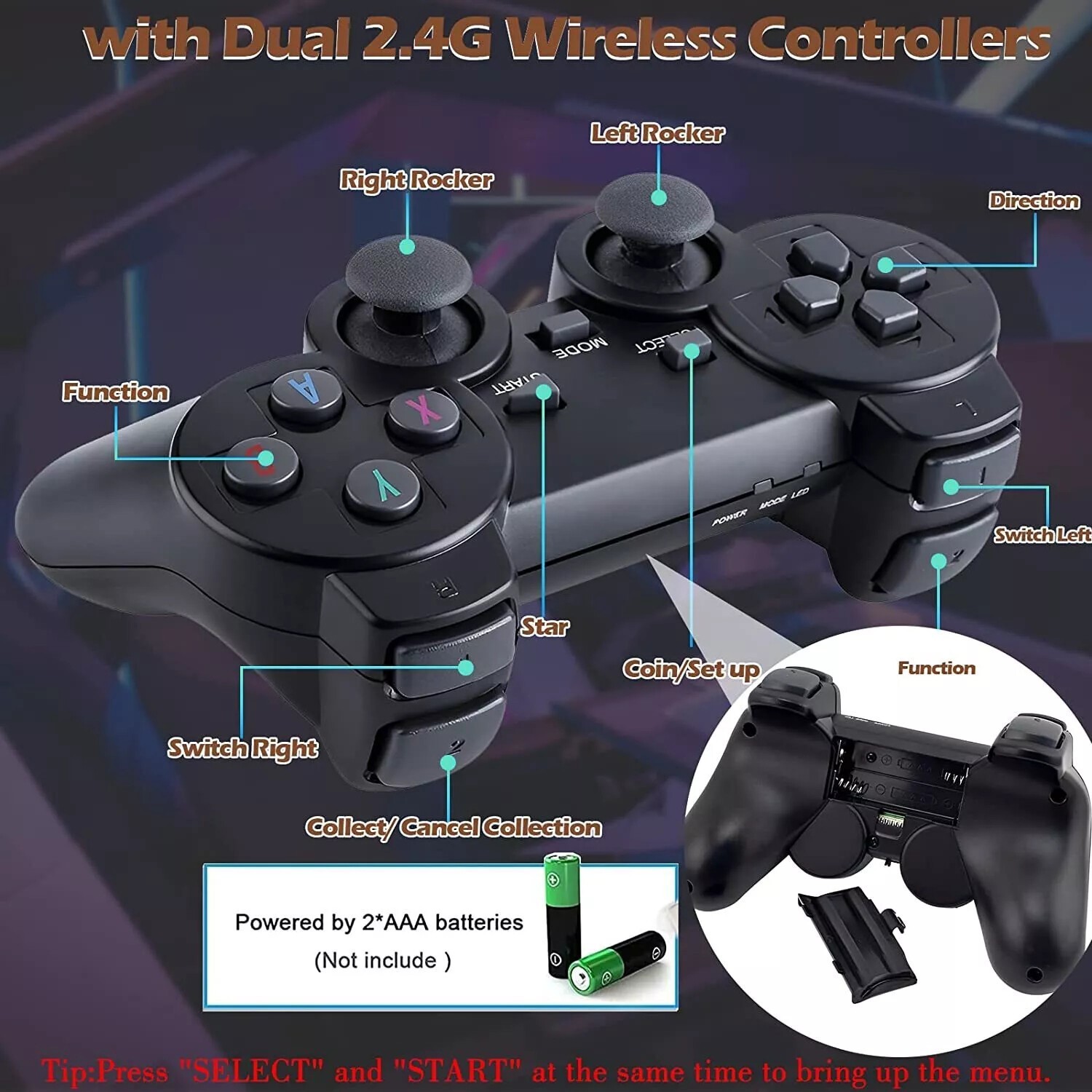 Retro Game Console 4K HDMI Output Plug and Play 20000+ Game Gamepad Controllers