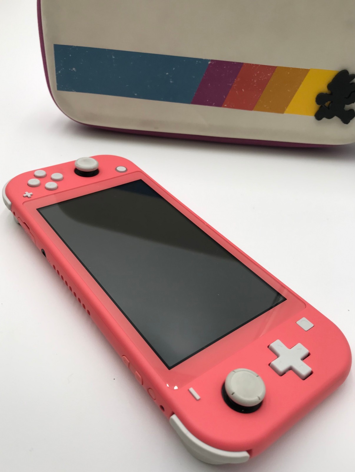 Nintendo Switch Lite Pink Coral 32 GB Gaming Console Amazing Shape Reset W/ Case