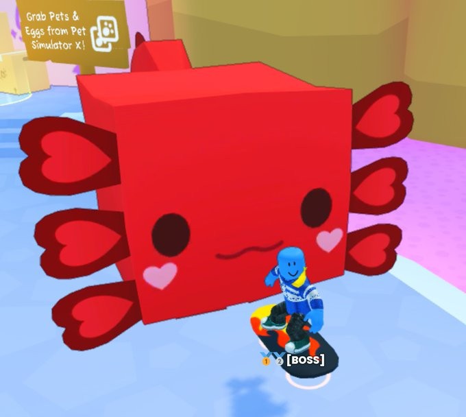 [🟢] Titanic Valentine Axolotl digital pet – PET SIMULATOR 99- delivery in game