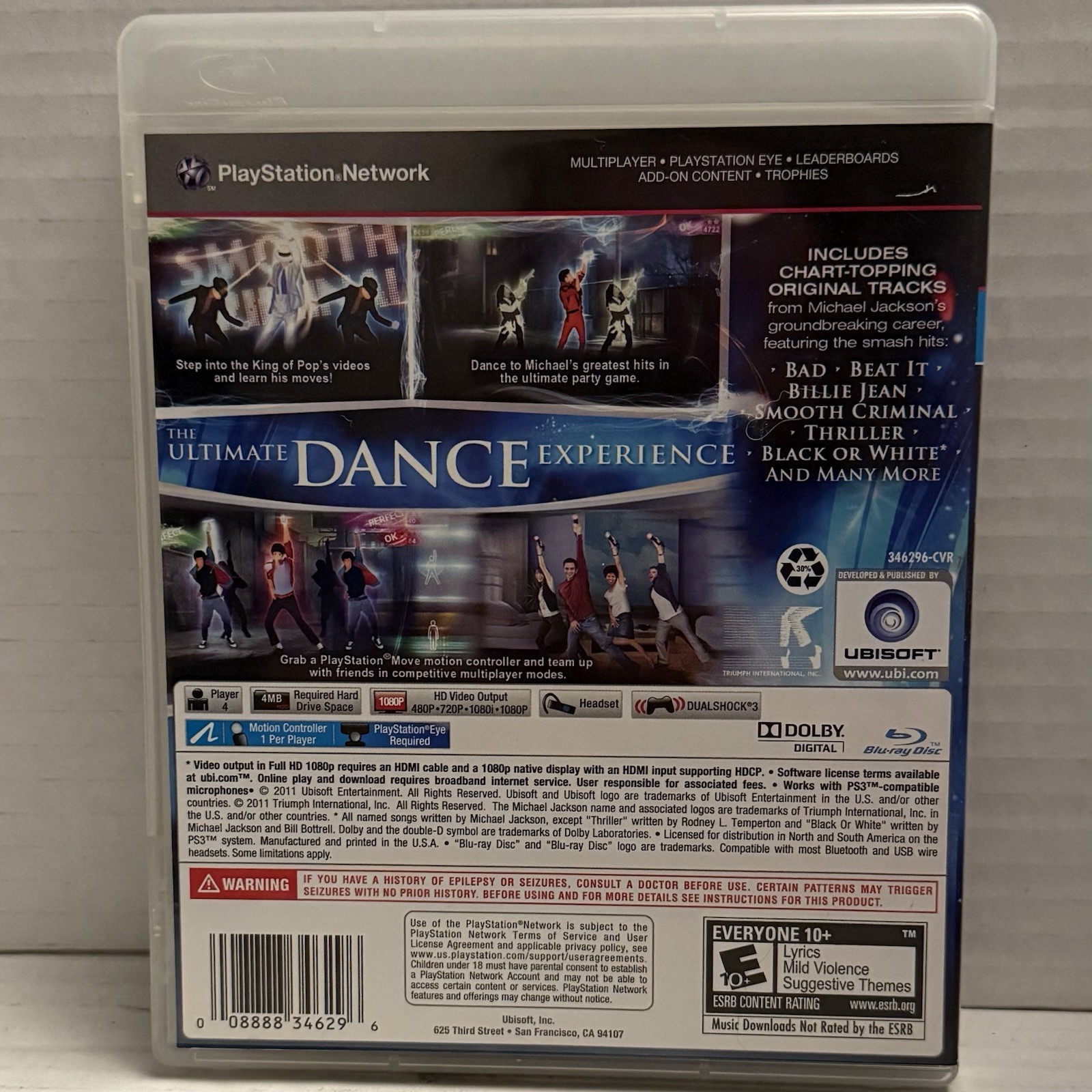 Michael Jackson: The Experience (Sony PlayStation 3, 2011) Complete, CIB -Tested