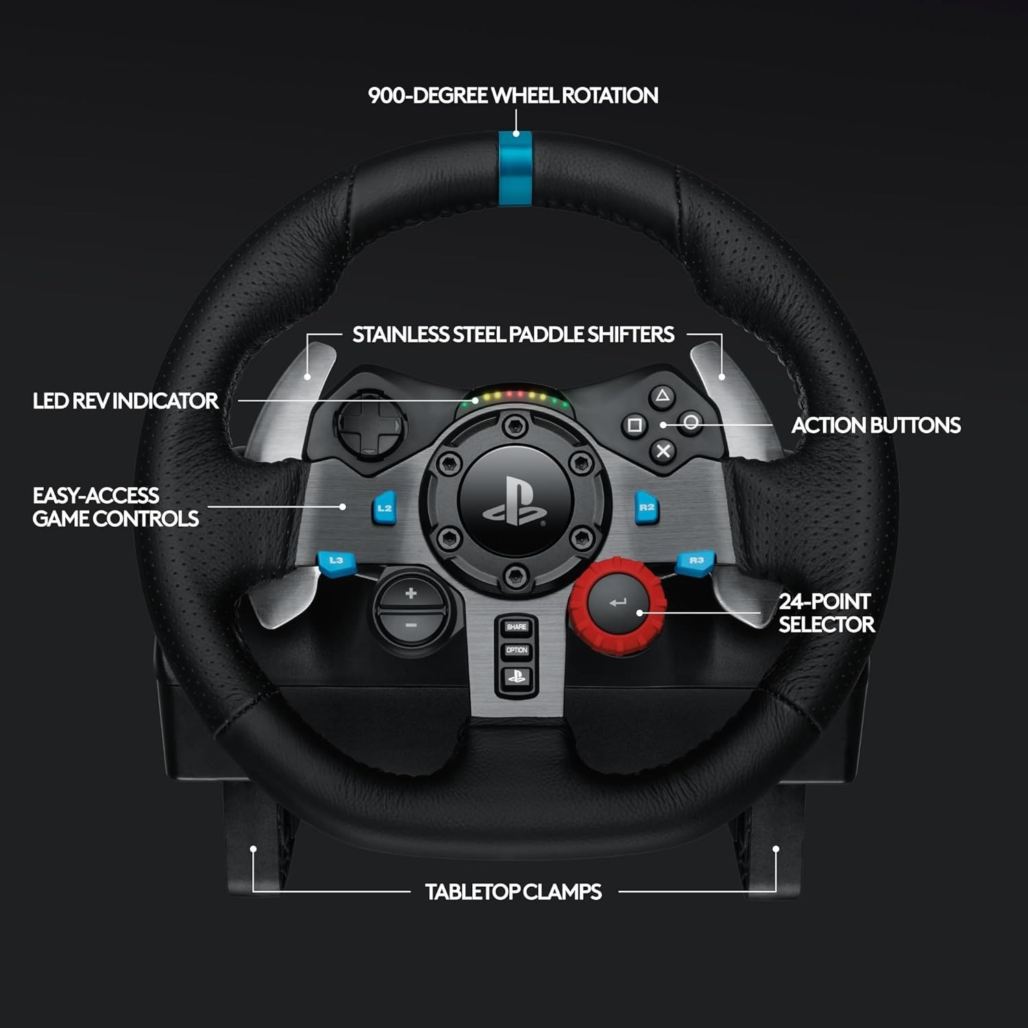 Logitech G29 Driving Force Racing Wheel w/ Floor Pedals 941-000110 – PS5 PS4 PC