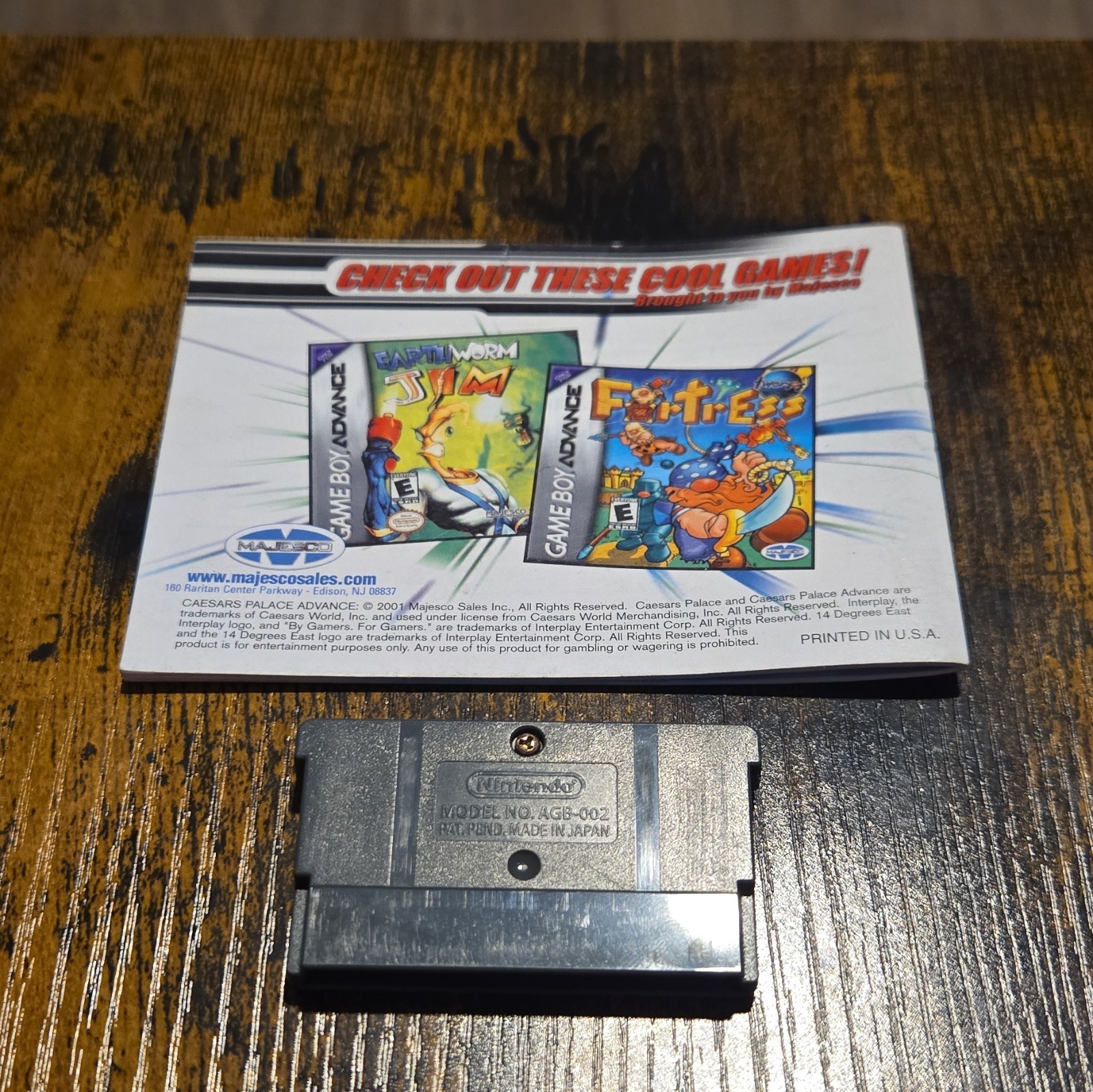 Majesco Caesars Palace Advance: Millennium Gold Edition GBA NTSC-U/C Manual
