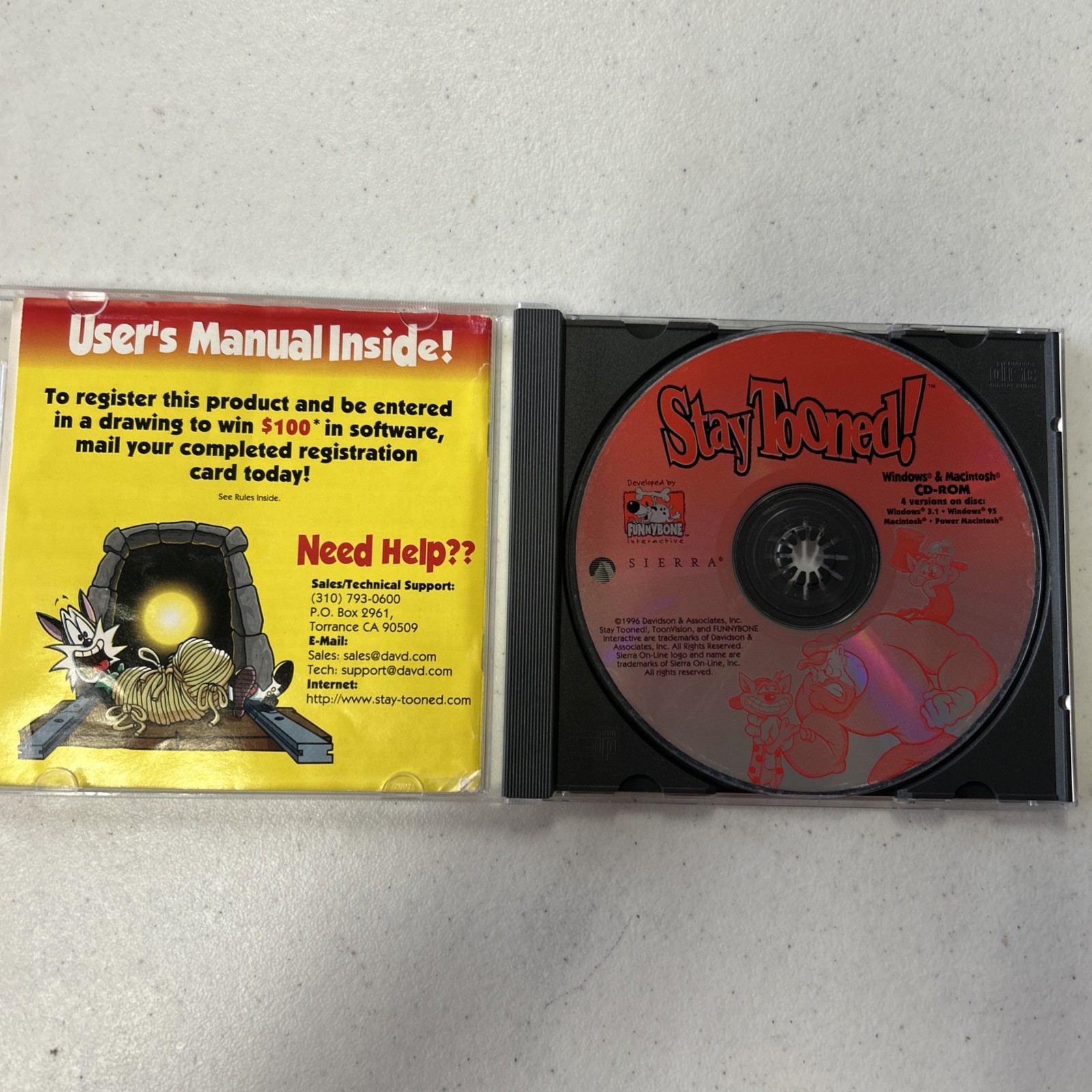 Stay Tooned! Unsweetened Multi-Game (PC Game) Windows/Mac CD-ROM Sierra 1996