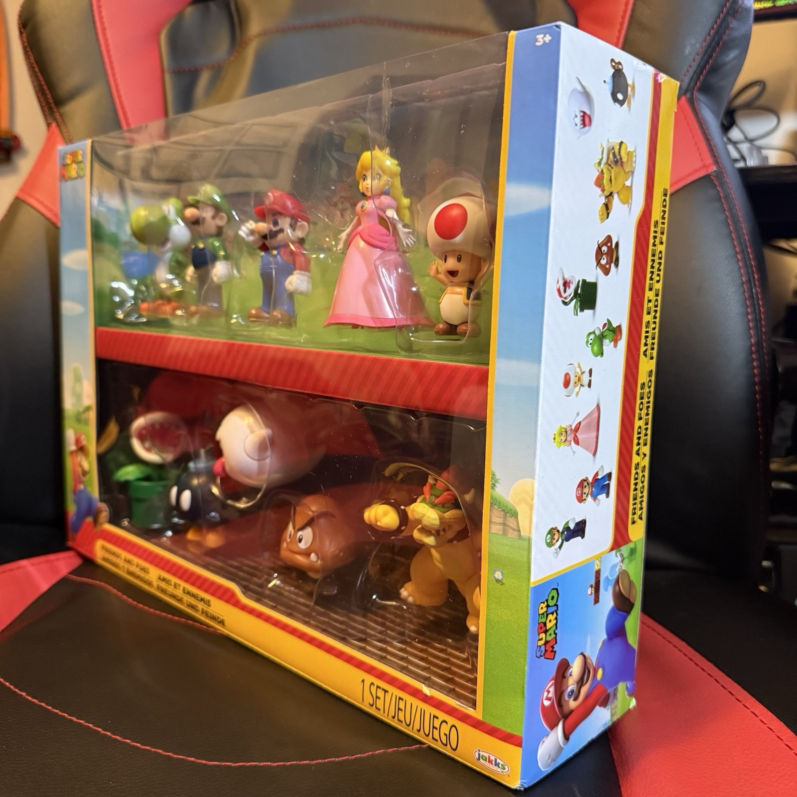 Jakks Super Mario Friends & Foes Boxed Figure Set Mario Luigi Peach Yoshi