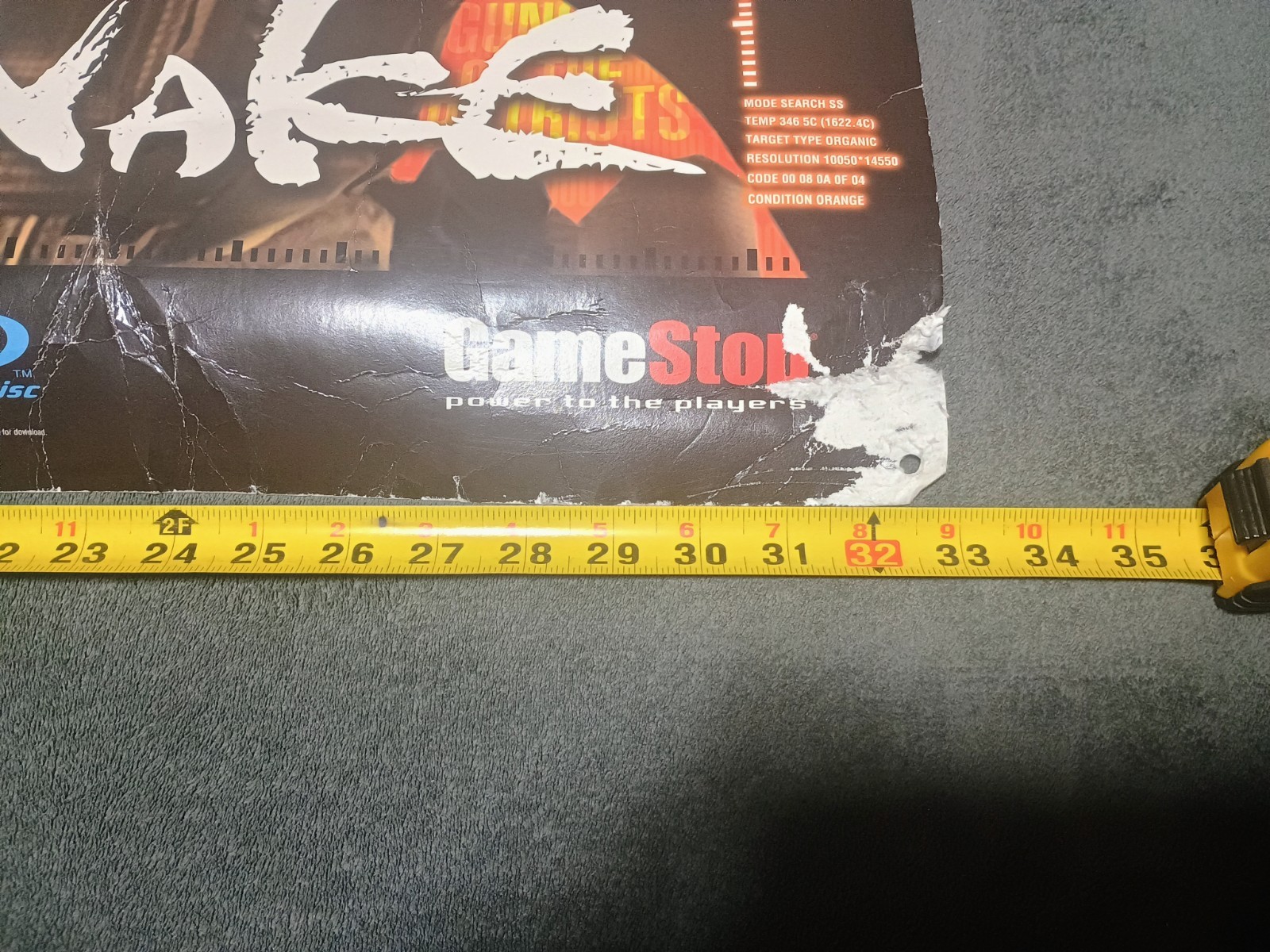GameStop Metal Gear Solid 4 Solid Snake Poster Huge Oversized 47″x33″ Promo Ad