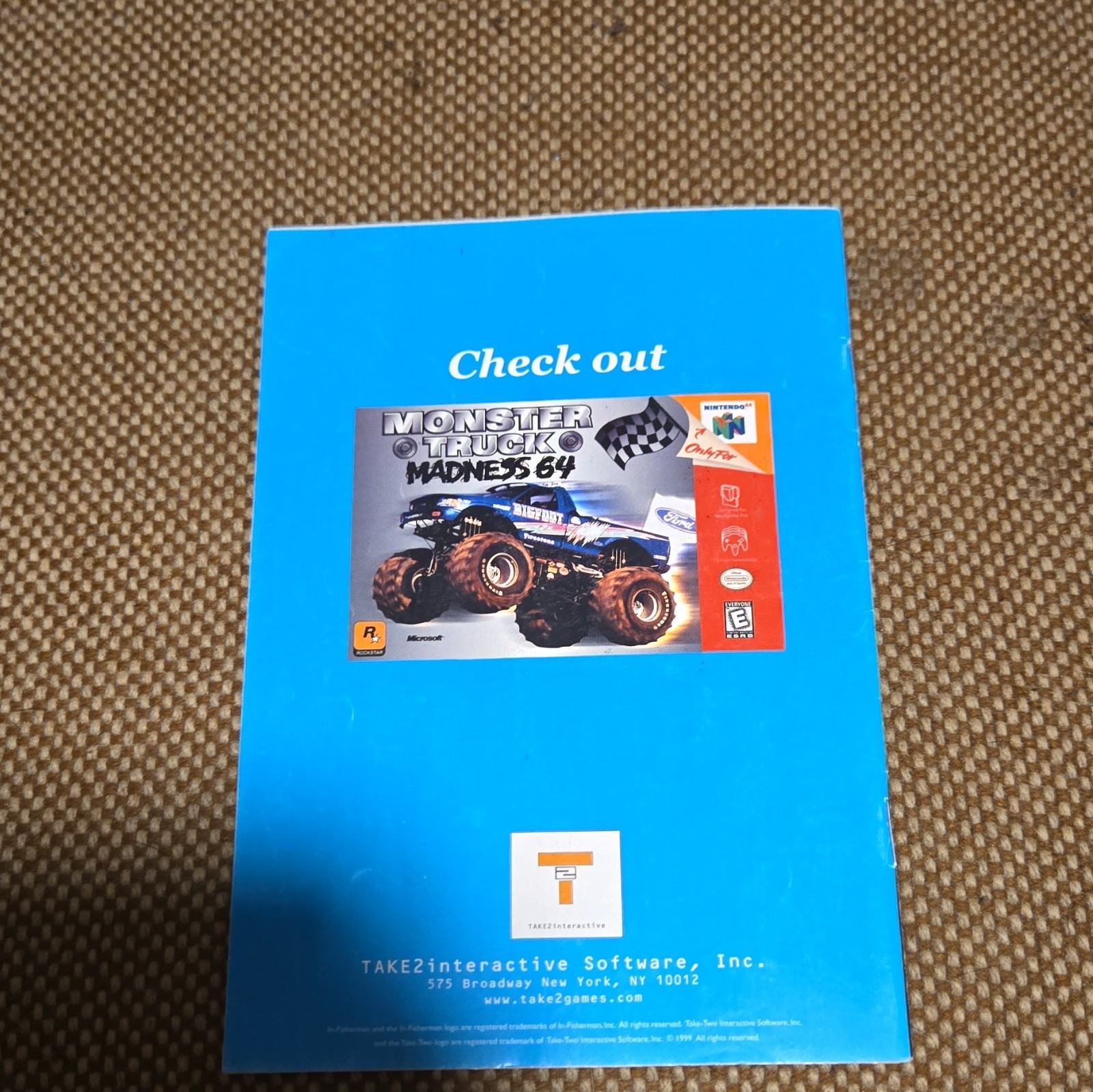 TAKE2 Interactive Bass Hunter 64 Nintendo 64 N64 Manual Original English