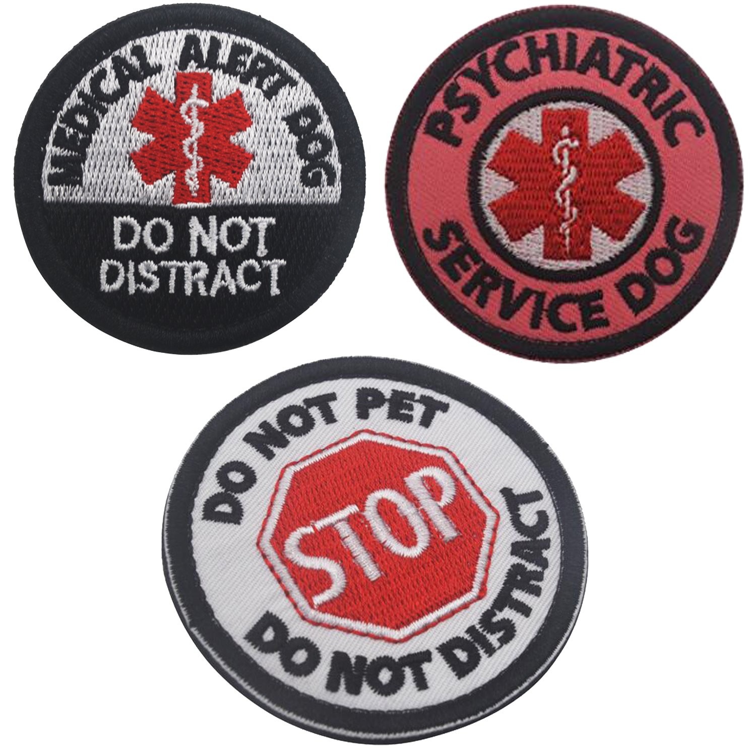 3PCS Stop Do Not Pet Distract Patch, Medical Alert Dog