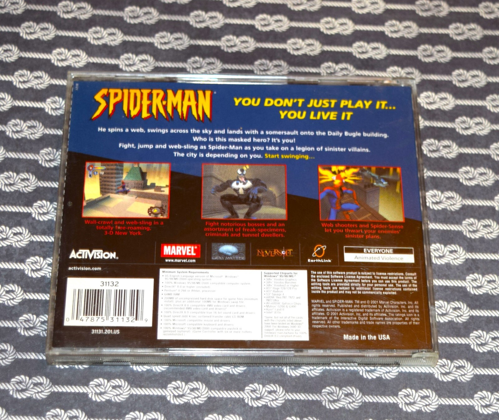 USED PC CD-ROM Computer Game SPIDER-MAN Windows 95/98 Activision MARVEL Web Hero