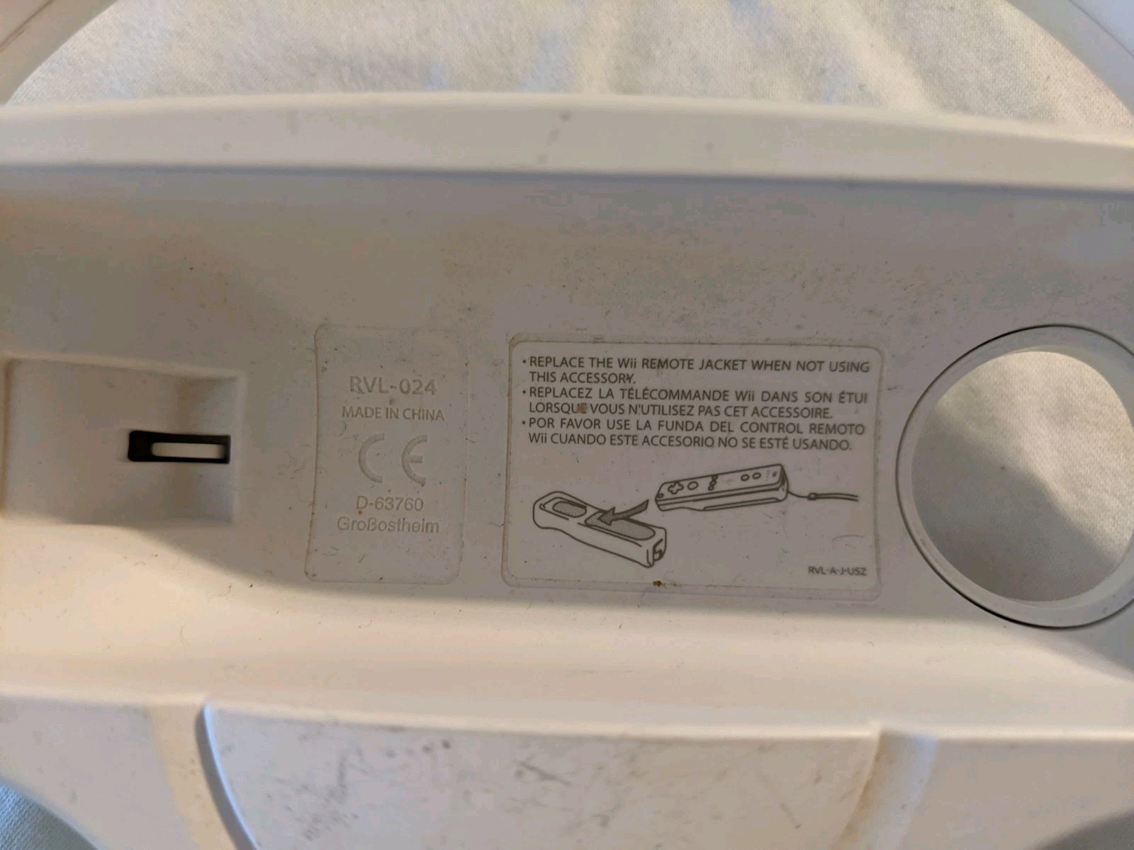 OEM Genuine Nintendo White WII WII U Mario Kart Steering Racing Wheel RVL-024