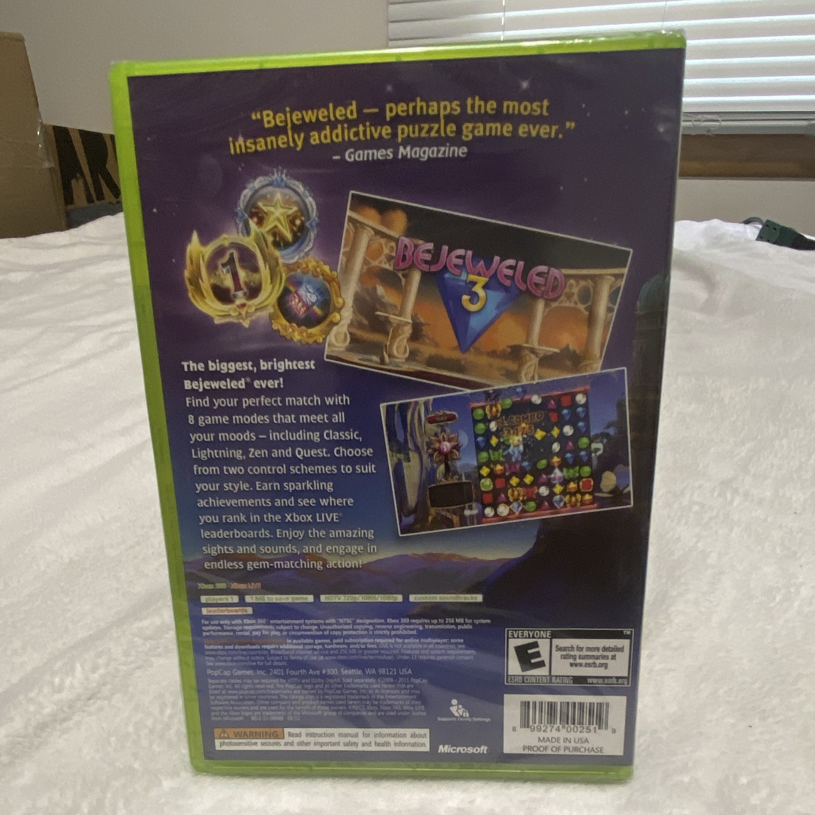 Bejeweled 3 – PopCap Xbox 360 Puzzle Match-3 Game E NTSC-U/C Bonus 2011