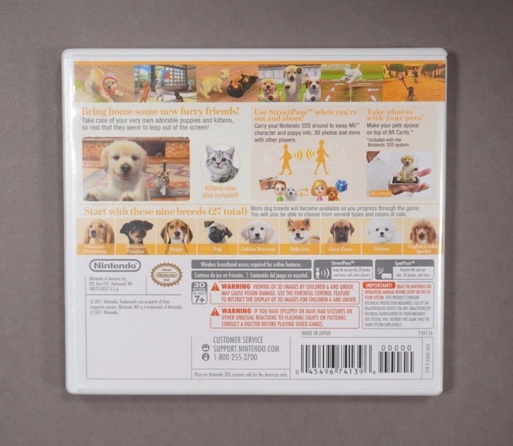 Nintendogs + Cats: Golden Retriever & New Friends (Nintendo 3DS, 2011) CIB EUC