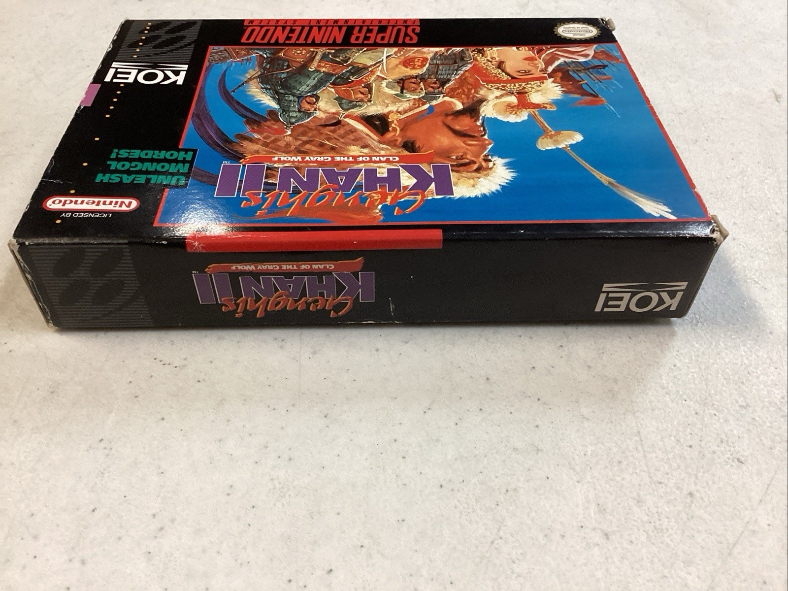 Genghis Khan II: Clan of the Gray Wolf (SNES) Cib Manual Tested Excellent Condit