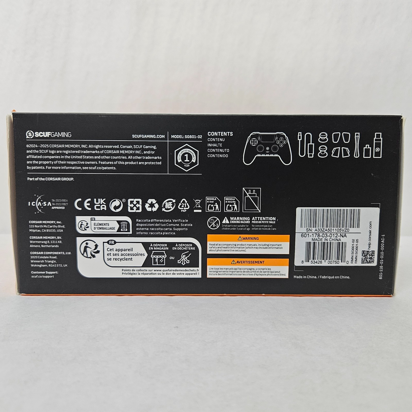 SCUF Envision Pro Wireless PC Gaming Controller White SG601-02 New Open Box
