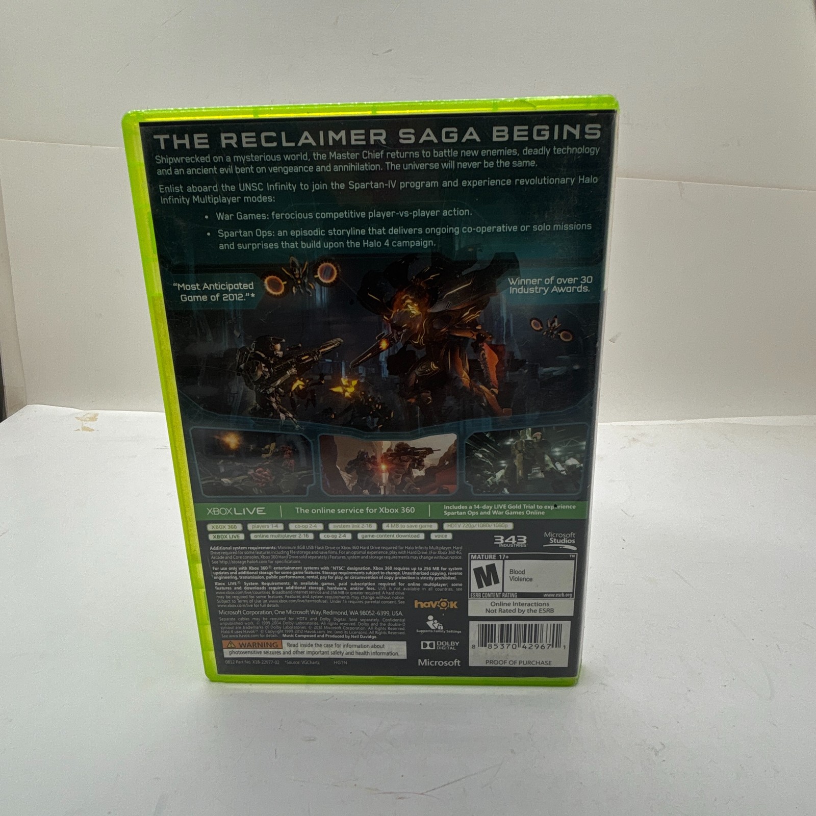 Halo 4 (Microsoft Xbox 360, 2012) 2-Disc Multiplayer Shooter Campaign Co-Op