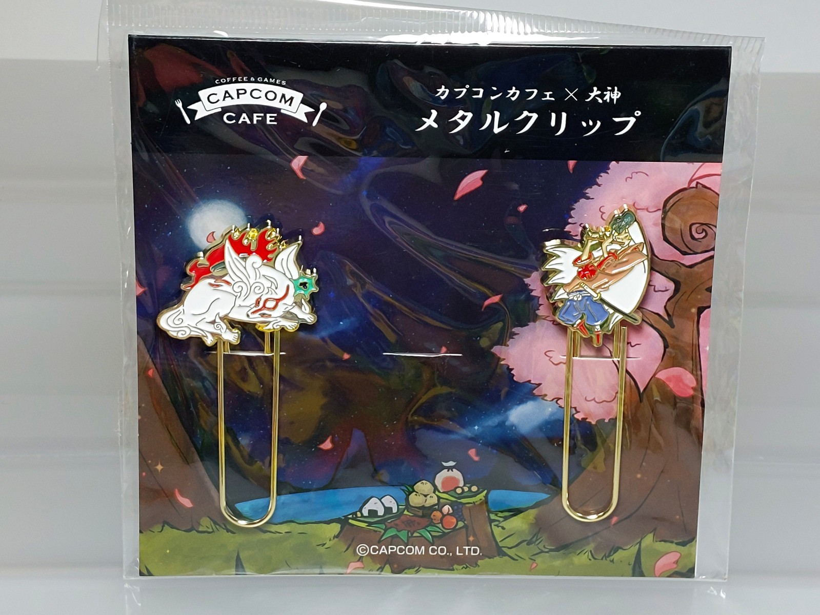 Capcom Cafe x Okami Metal Clip Amaterasu Issun Ushiwaka Japan 2.4-2.6in