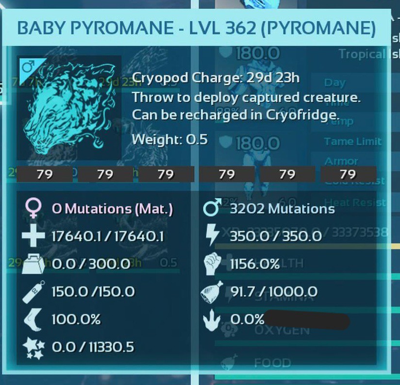 ARK ASCENDED PVE OFFICIAL PAIR BABY PYROMANE BLACK #79 HIGH STATUS PC/XBOX/PS5