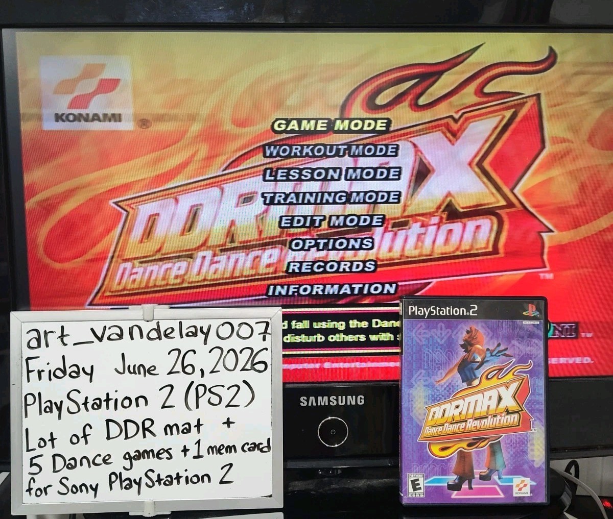 Dance Dance Revolution Mat + 5 Game Bundle For PlayStation 2 *VGC* CIB* Tested!