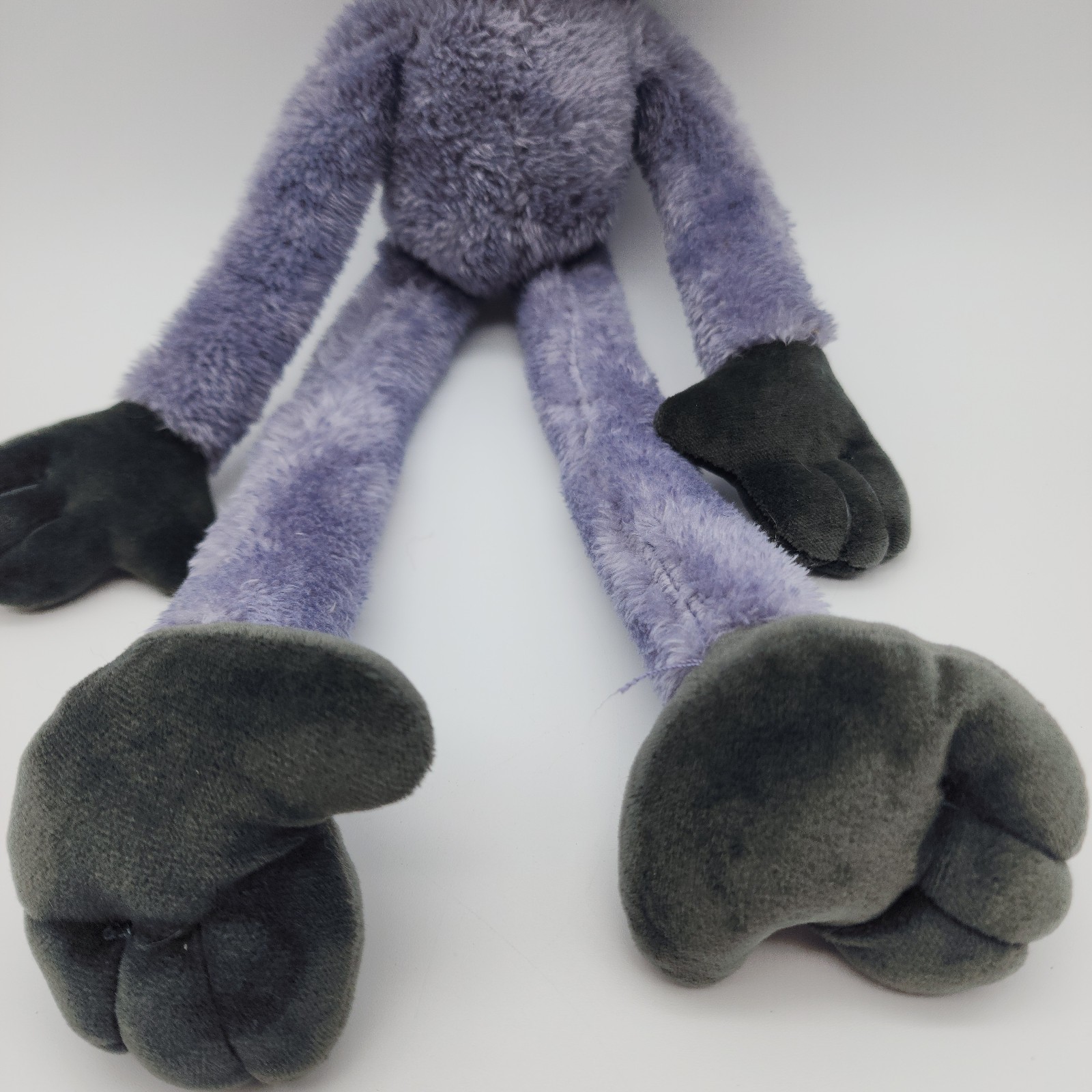 Official Poppy’s Playtime Grey Stitched Huggy Wuggy Plush Toy with Blue Bow