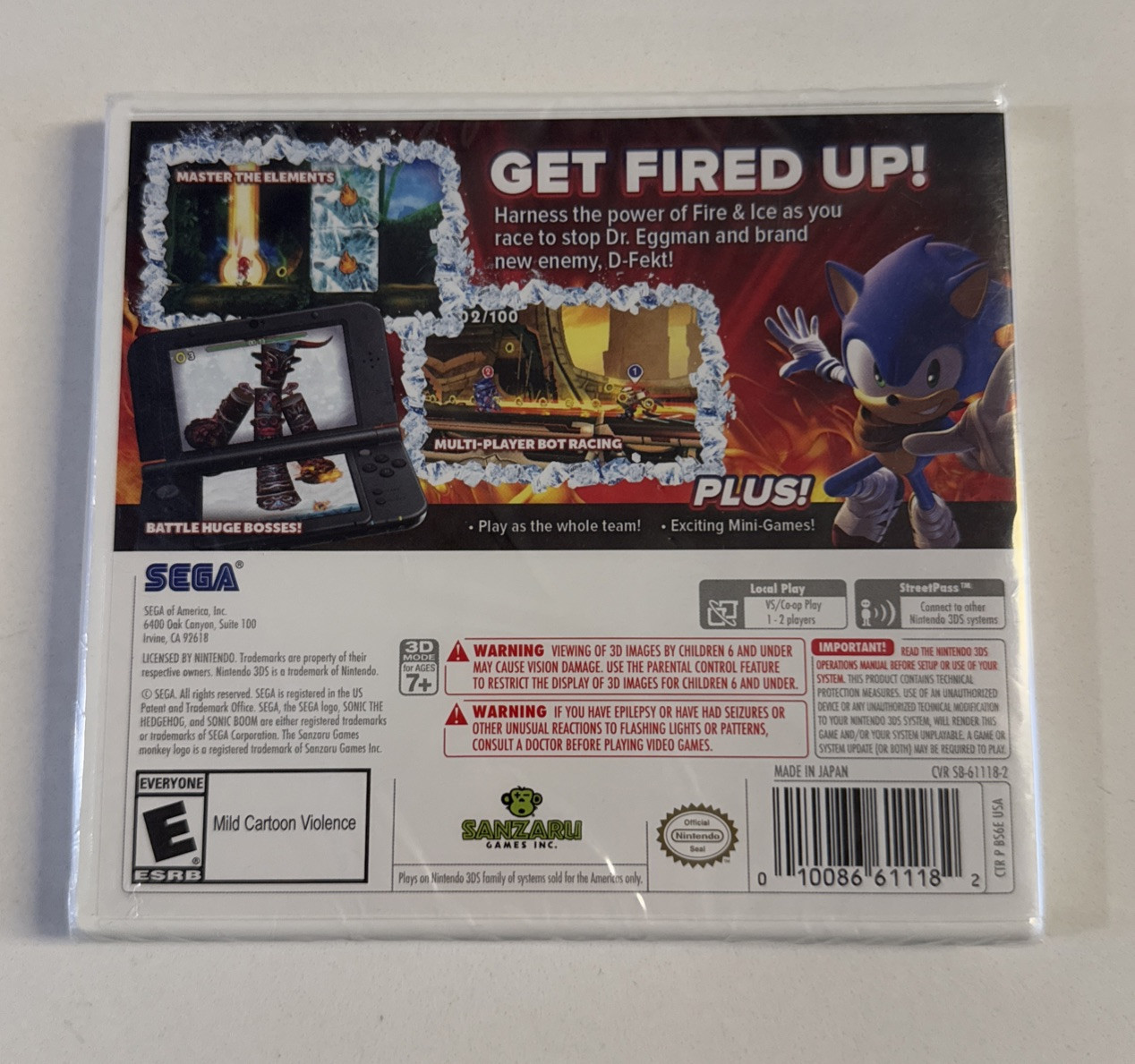*Sonic Boom: Fire and Ice – Nintendo 3DS [2DS Hedgehog Adventures] NEW