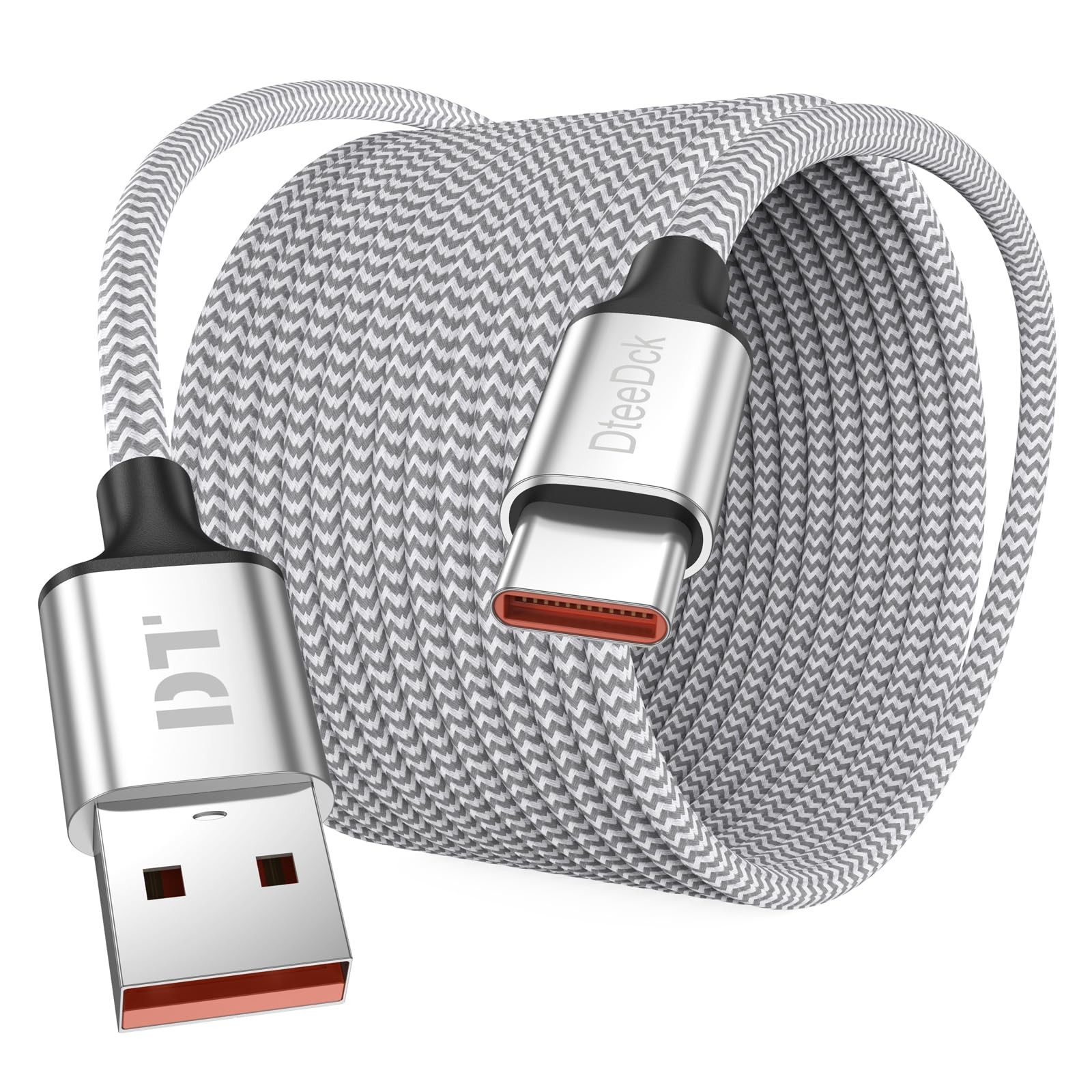 20 Ft USB C Cable Extra Long, A 2.0 to Type C 18W Fast 20 Feet, Silver